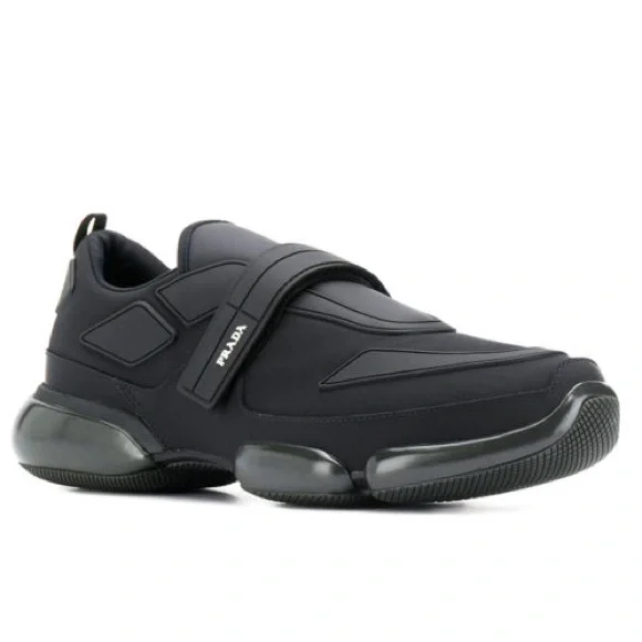 PRADA 黒 キャンバス PRADA Rubber Technical Knit Fabric Cloudbust Thunder High
